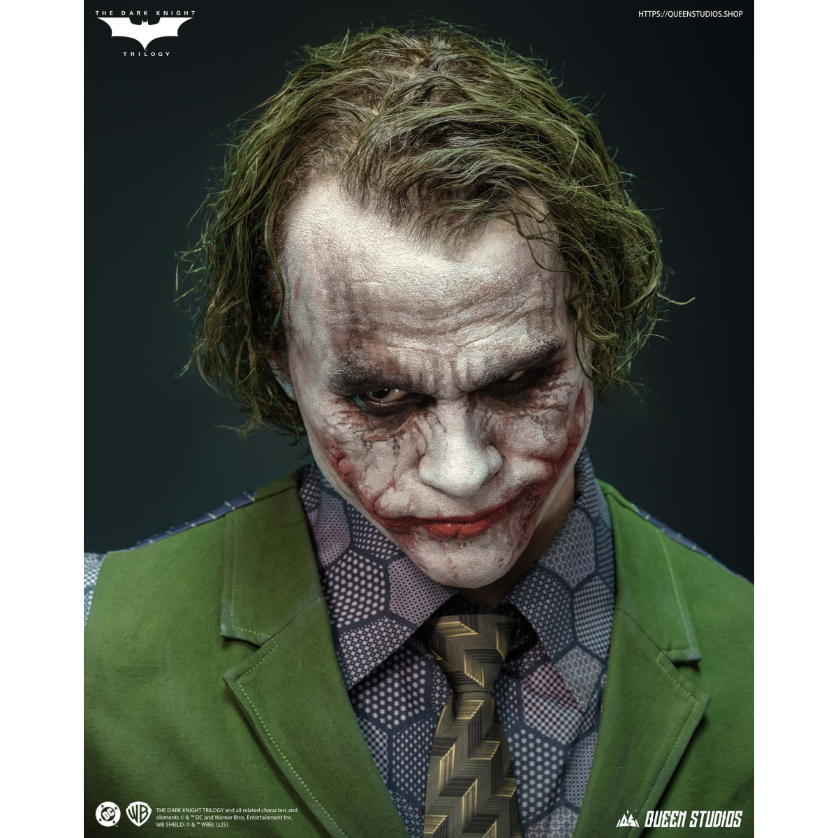 Queen Studios -  DC Comics - Der Joker (The Dark Knight) Lebensgroße Büste