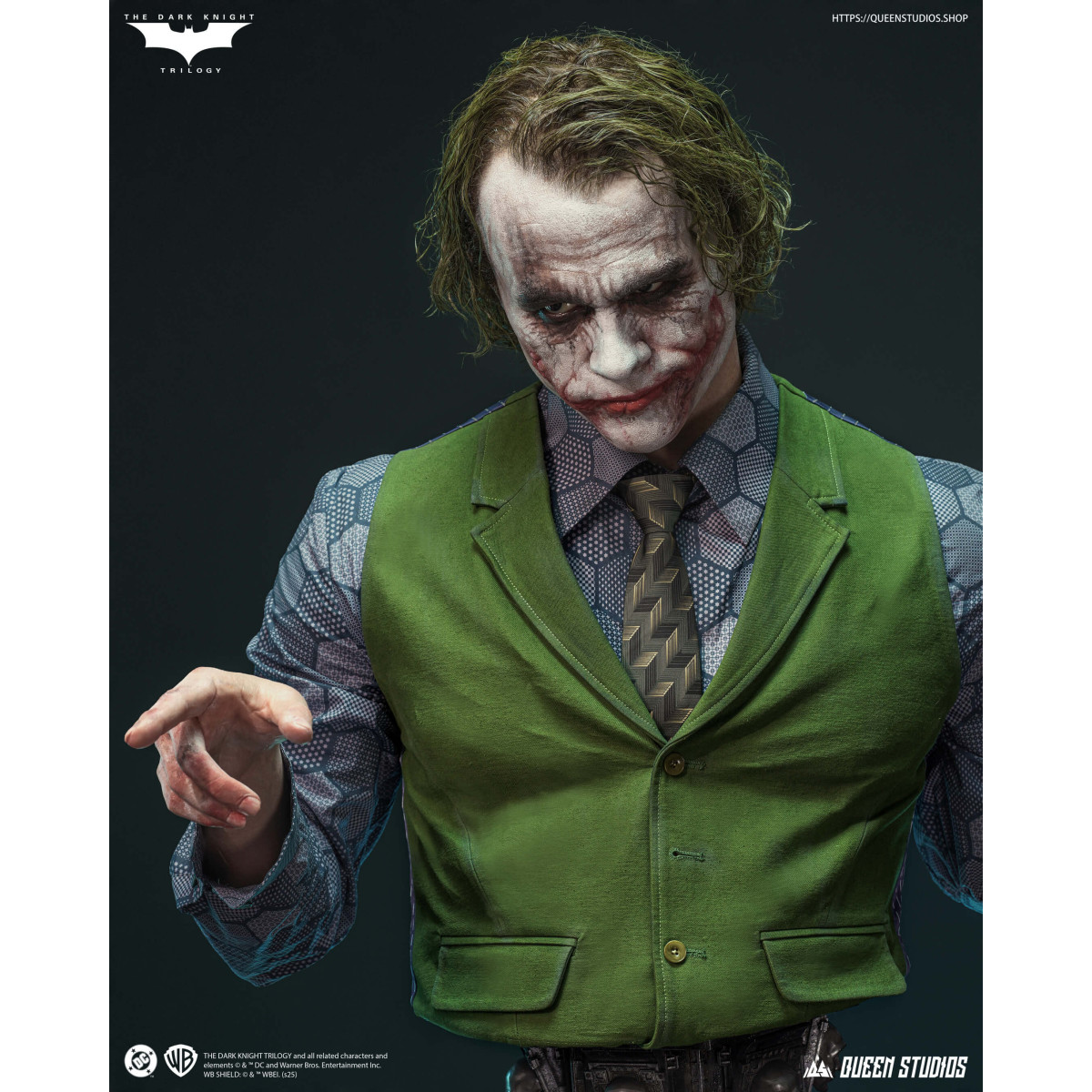 Queen Studios -  DC Comics - Der Joker (The Dark Knight) Lebensgroße Büste