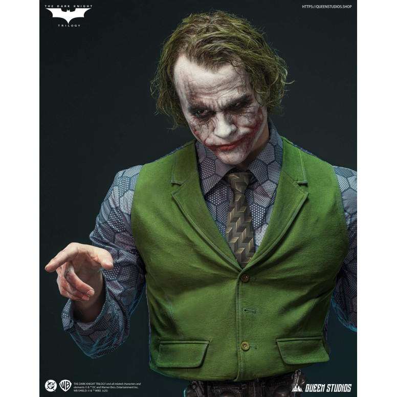 Queen Studios -  DC Comics - Der Joker (The Dark Knight) Lebensgroße Büste