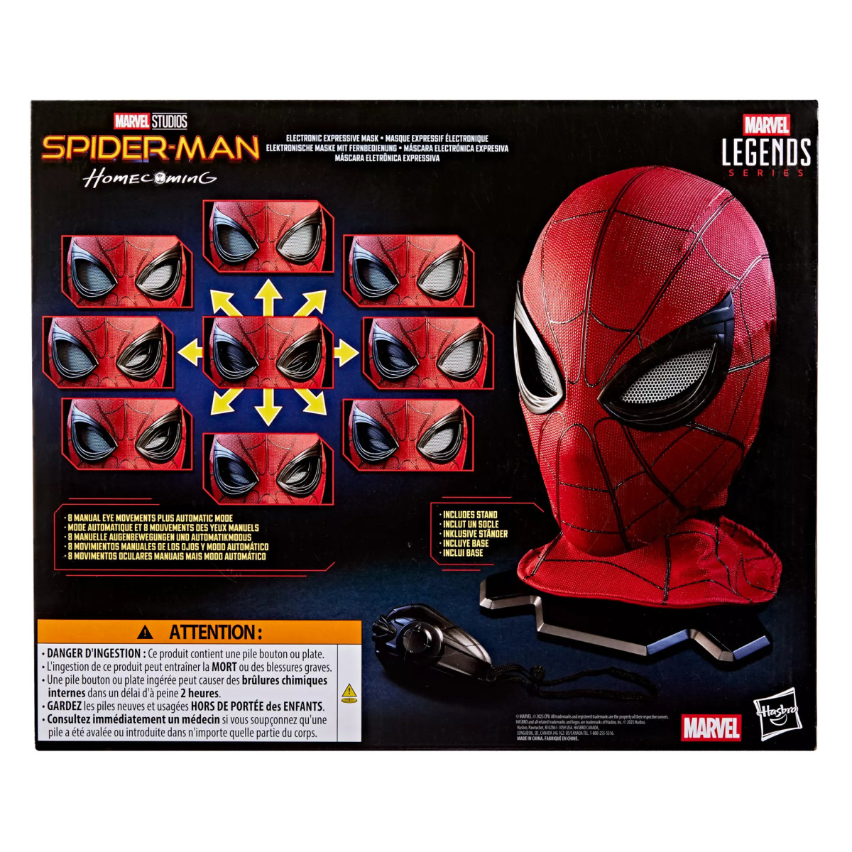 Hasbro - Spider-Man 1/1 elektronische ausdrucksstarke Maske - Marvel Legends Serie