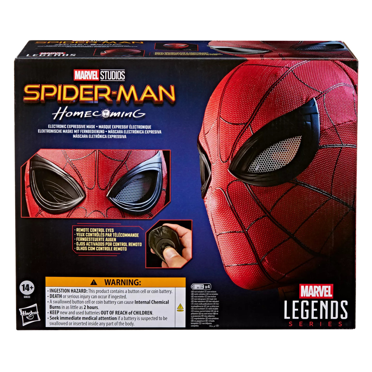Hasbro - Spider-Man 1/1 elektronische ausdrucksstarke Maske - Marvel Legends Serie
