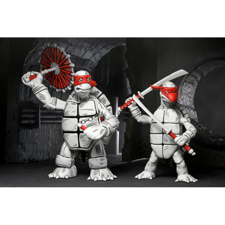 NECA - Mirage Comics - Schwarze und weiße erste Schildkröten - TMNT - Teenage Mutant Ninja Turtles