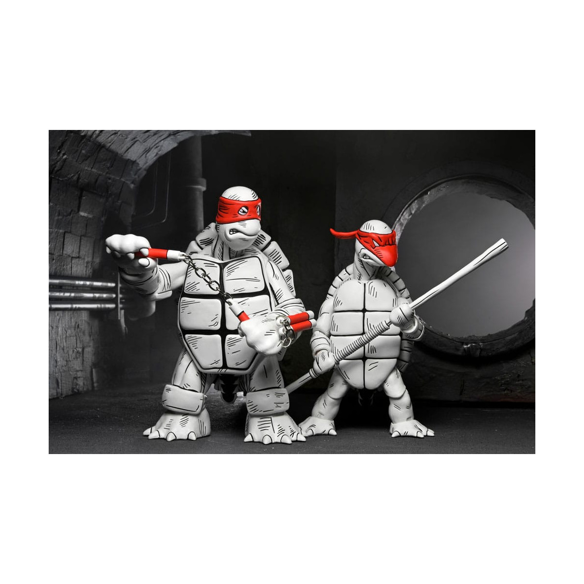 NECA - Mirage Comics - Schwarze und weiße erste Schildkröten - TMNT - Teenage Mutant Ninja Turtles
