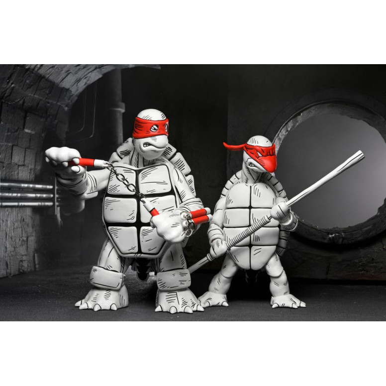NECA - Mirage Comics - Schwarze und weiße erste Schildkröten - TMNT - Teenage Mutant Ninja Turtles