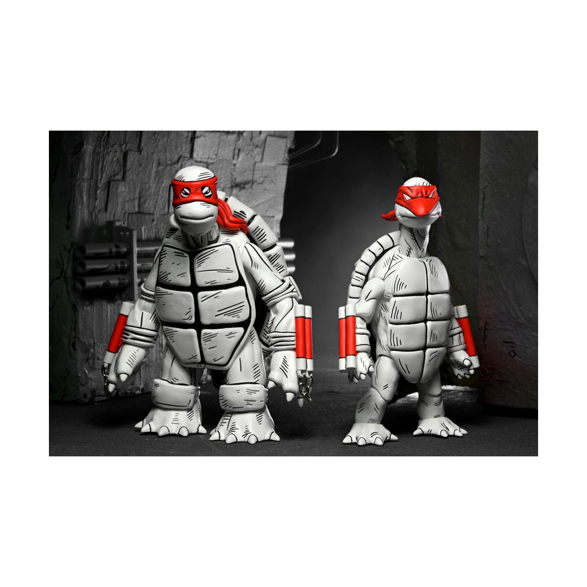 NECA - Mirage Comics - Schwarze und weiße erste Schildkröten - TMNT - Teenage Mutant Ninja Turtles