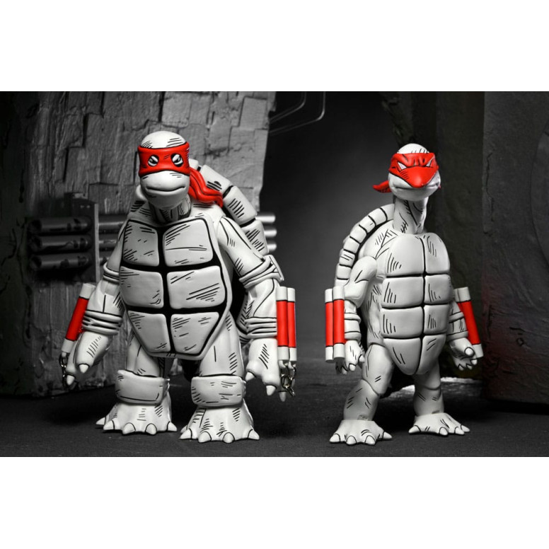 NECA - Mirage Comics - Schwarze und weiße erste Schildkröten - TMNT - Teenage Mutant Ninja Turtles