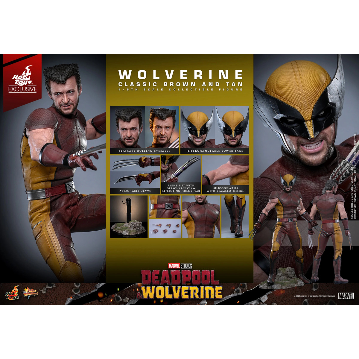 Hot Toys Marvel Deadpool & Wolverine - Wolverine (Classic Brown and Tan) MMS 1/6 Exklusive Edition