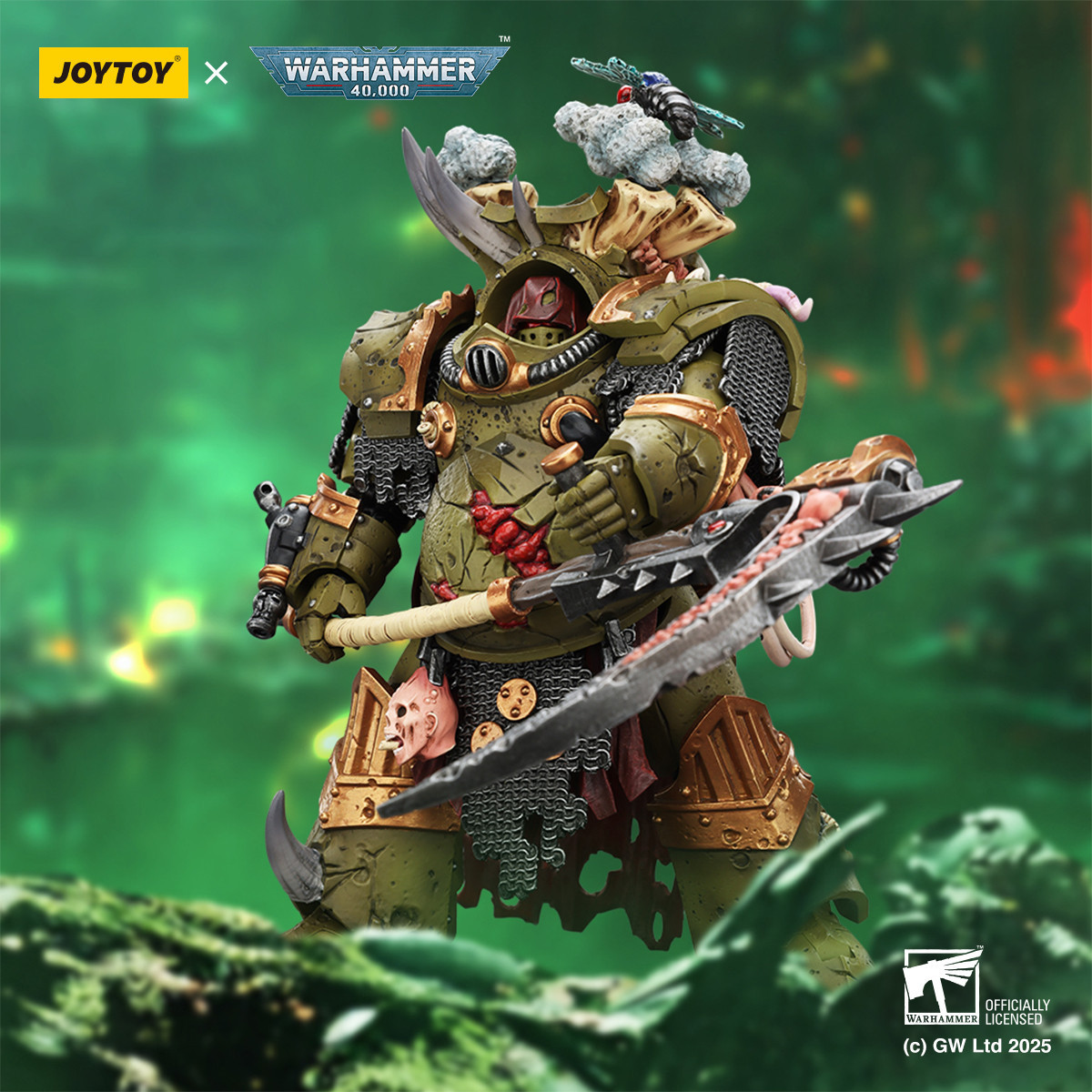 Joytoy - Death Guard - Deathshroud Terminator 1 mit Manreaper und Plaguespurter Gauntlets 1/18 - Warhammer 40k