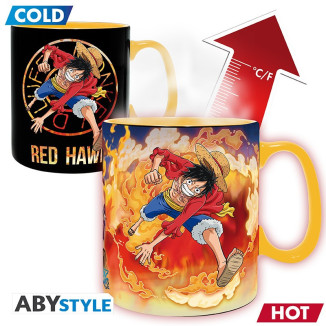 ABYstyle - One Piece - Thermoreaktiver Becher 460 ml - Luffy & Sabo