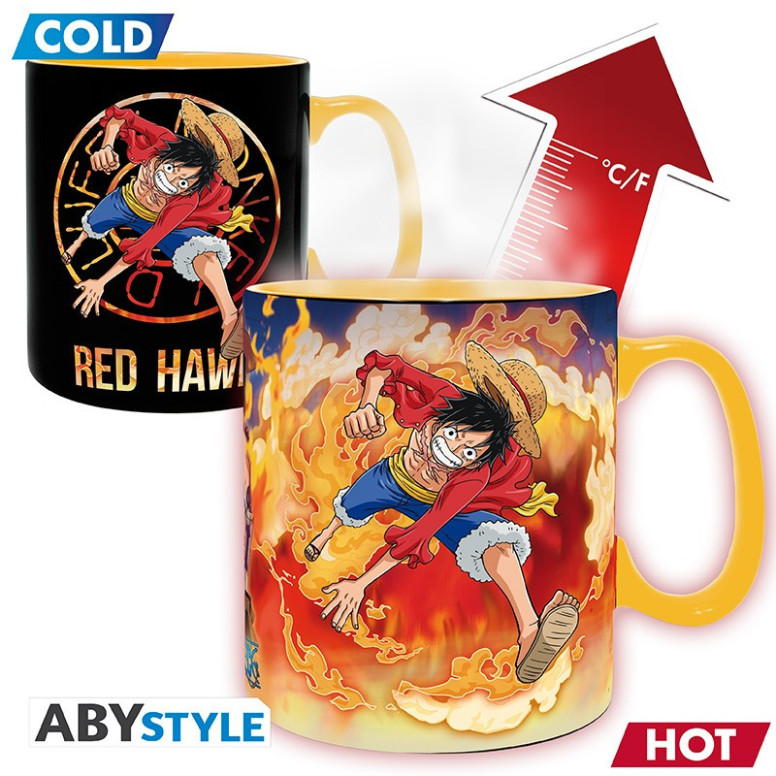 ABYstyle - One Piece - Thermoreaktiver Becher 460 ml - Luffy & Sabo