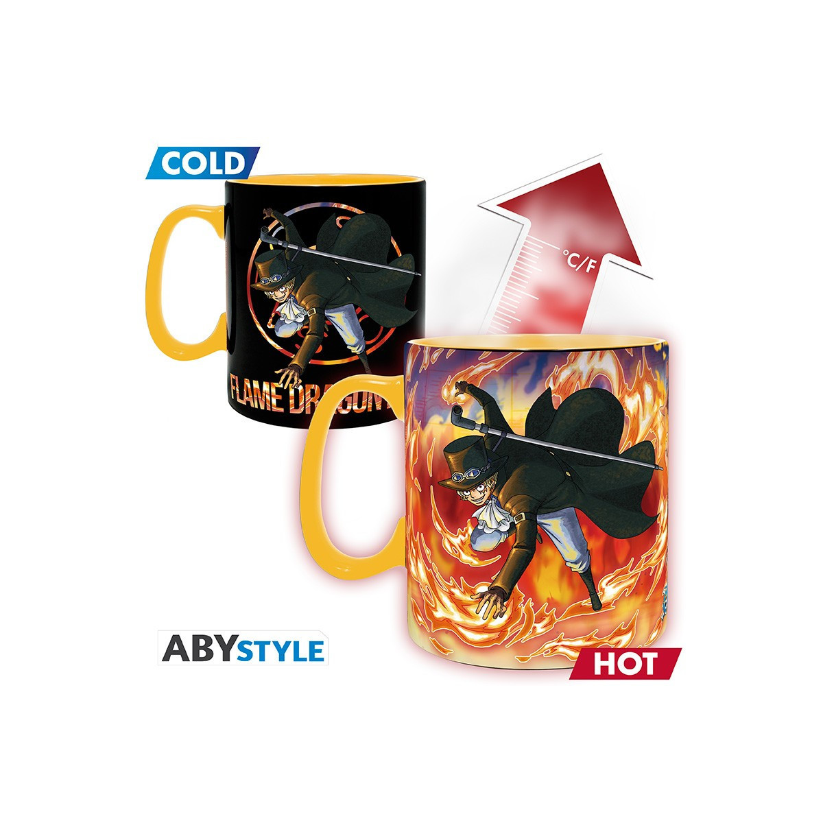 ABYstyle - One Piece - Thermoreaktiver Becher 460 ml - Luffy & Sabo
