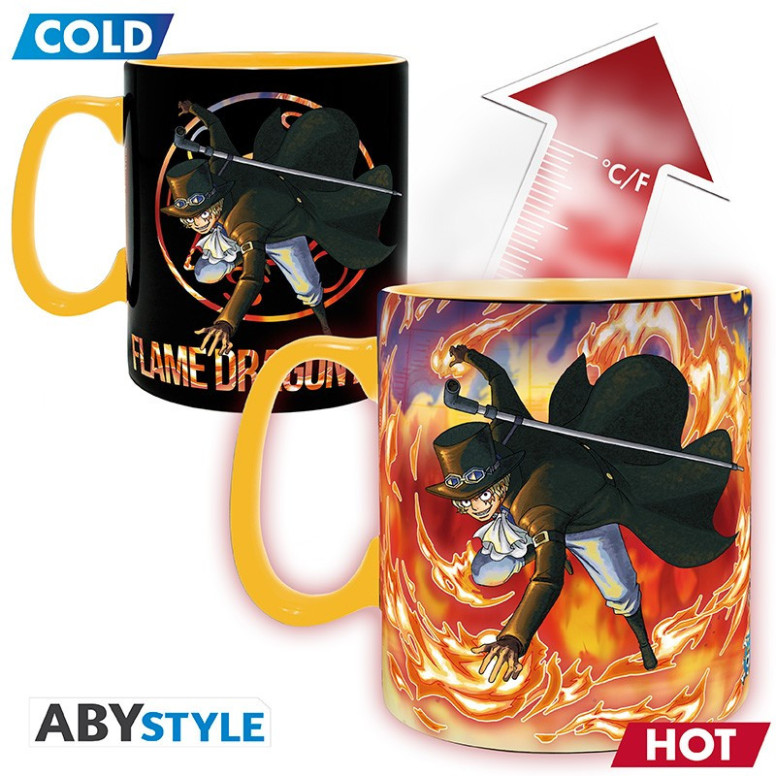 ABYstyle - One Piece - Thermoreaktiver Becher 460 ml - Luffy & Sabo