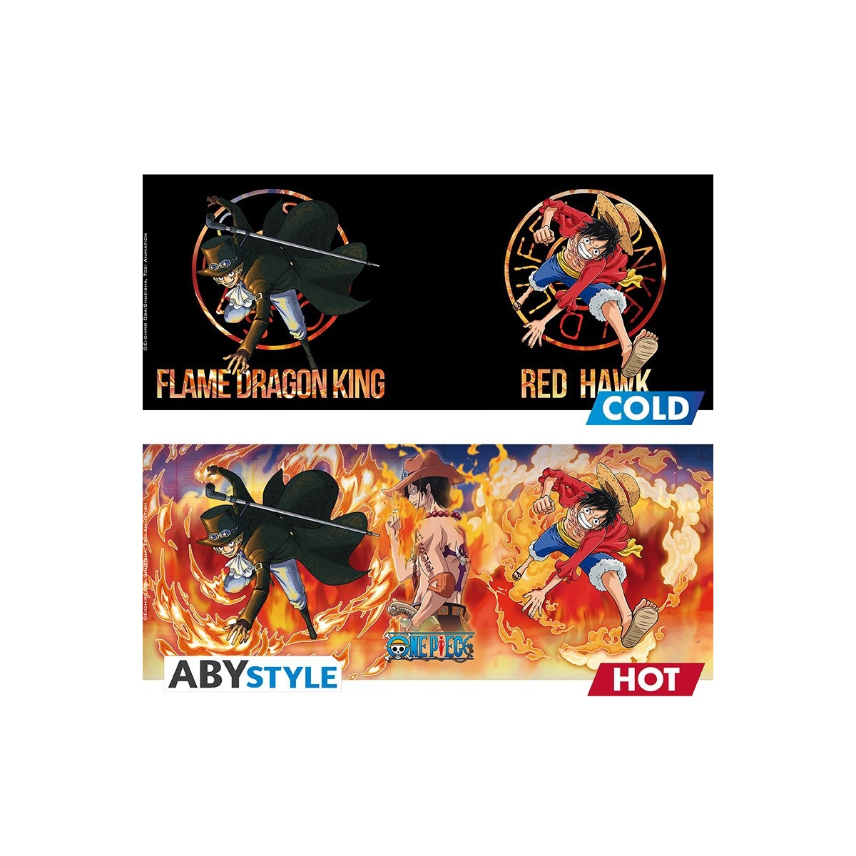 ABYstyle - One Piece - Thermoreaktiver Becher 460 ml - Luffy & Sabo