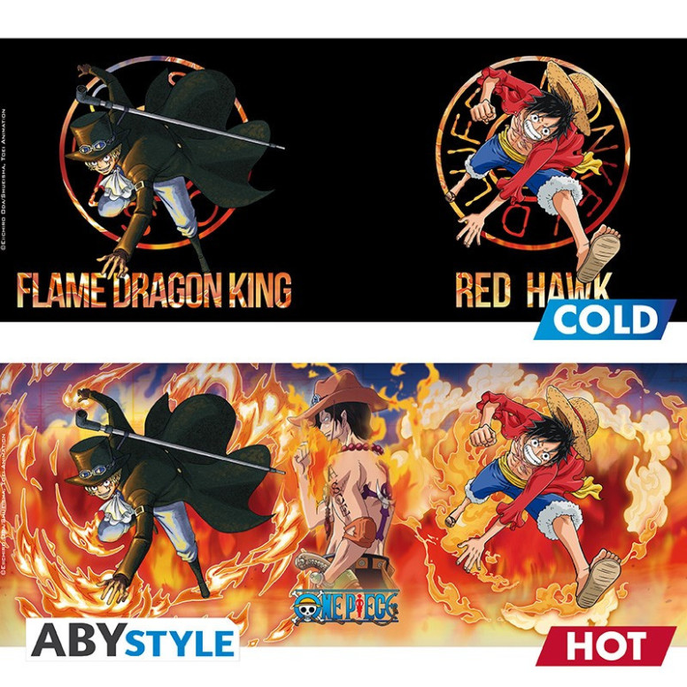 ABYstyle - One Piece - Thermoreaktiver Becher 460 ml - Luffy & Sabo