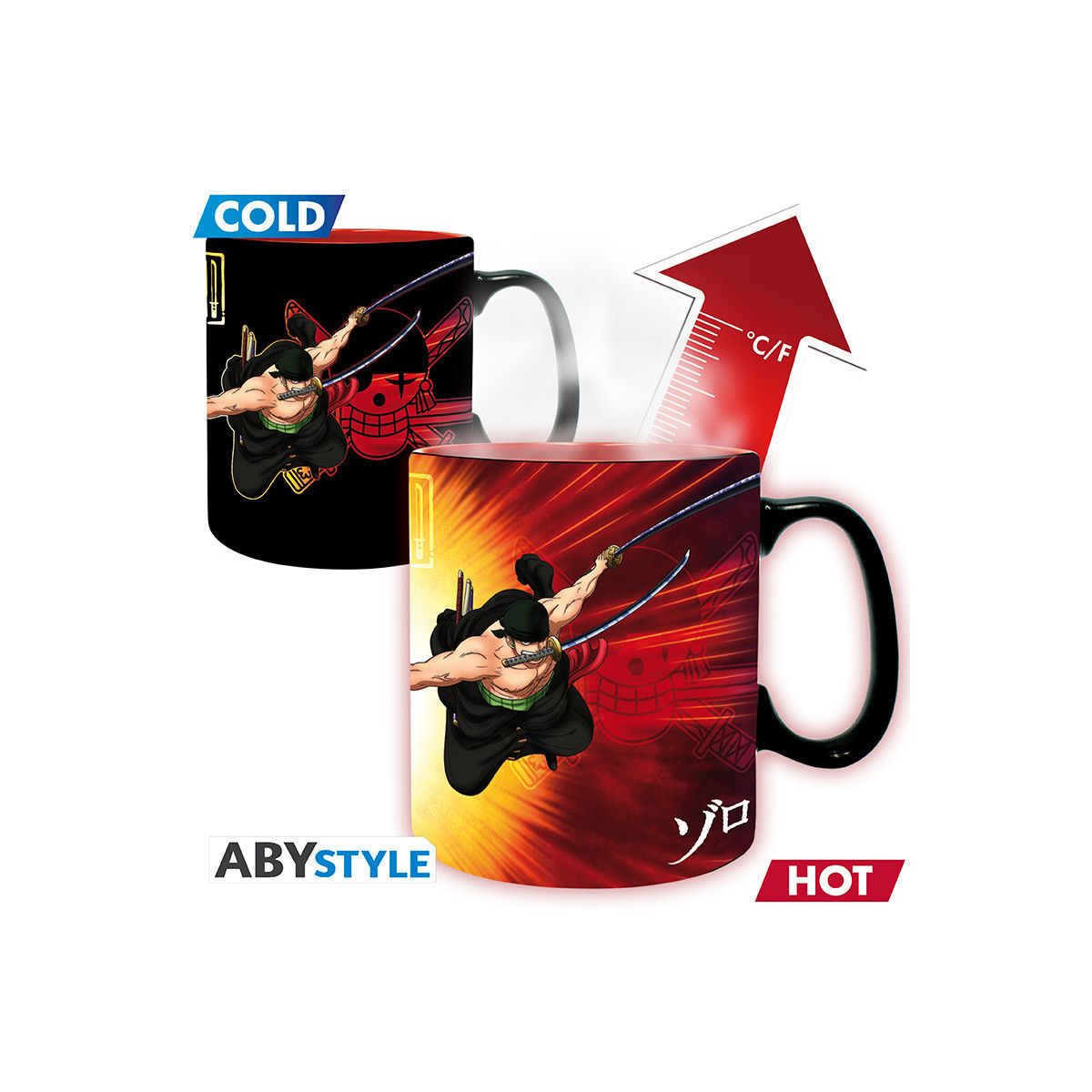 ABYstyle - Ein Stück - Thermoreaktiver Becher 460 ml - Zoro & Sanji