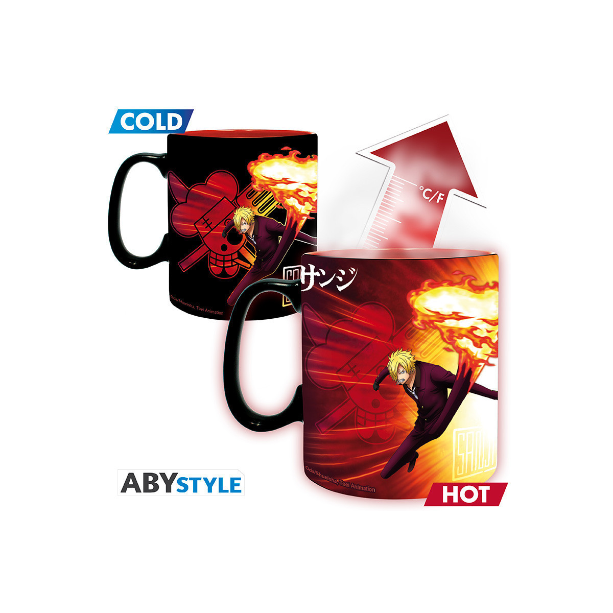 ABYstyle - Ein Stück - Thermoreaktiver Becher 460 ml - Zoro & Sanji