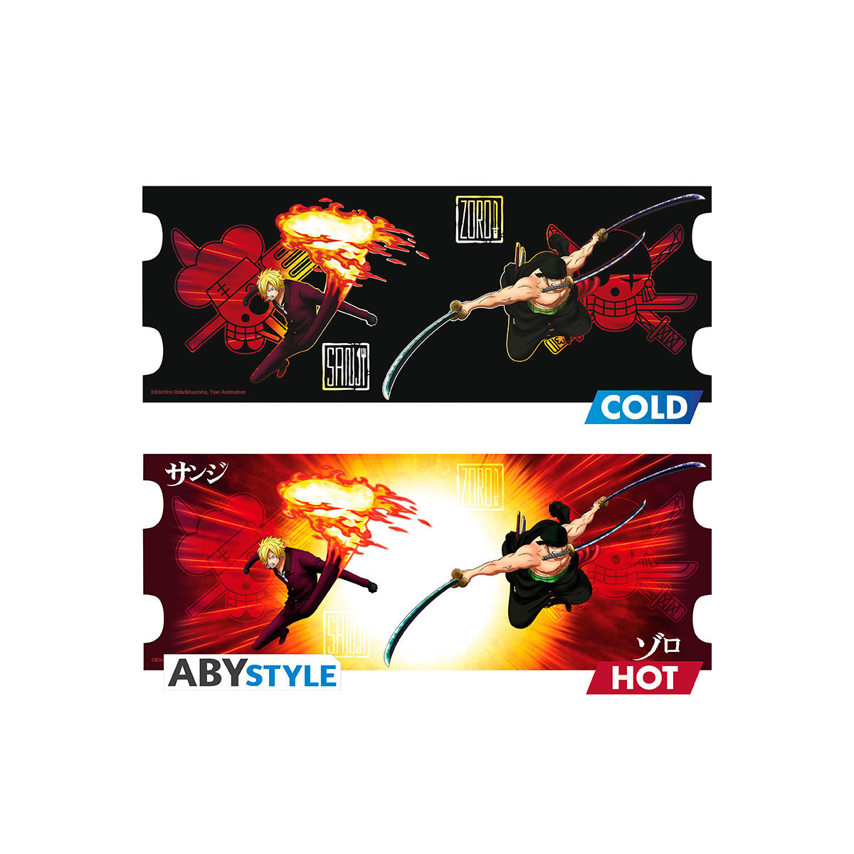 ABYstyle - Ein Stück - Thermoreaktiver Becher 460 ml - Zoro & Sanji
