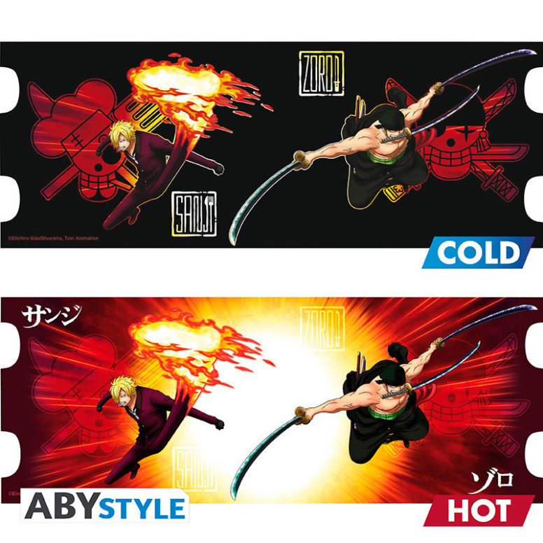 ABYstyle - Ein Stück - Thermoreaktiver Becher 460 ml - Zoro & Sanji