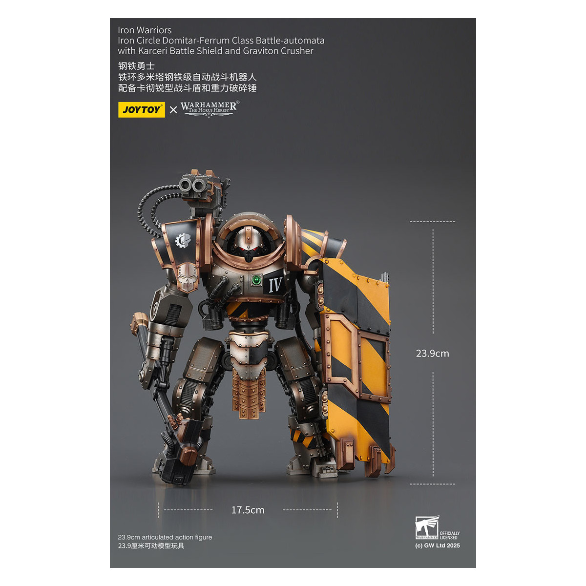 Joytoy - Iron Warriors Iron Circle Domitar-Ferrum Class Battle-automata mit Karceri Battle Shield und Graviton Crusher 1/18