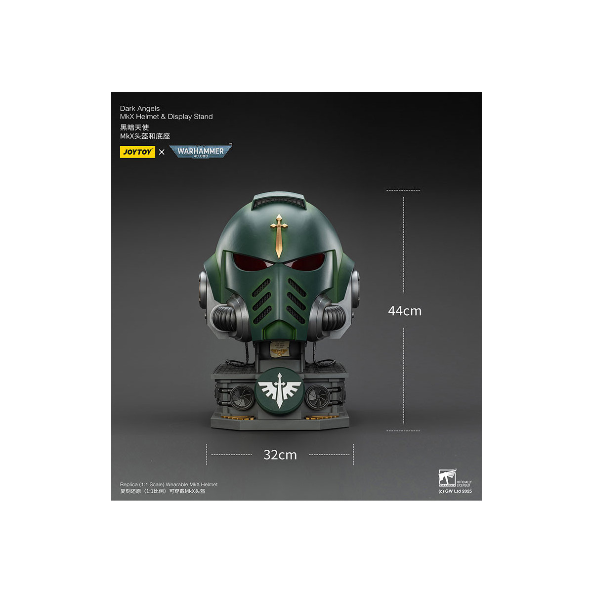 JoyToy - Warhammer 40000 - Dark Angels MkX Helm und Display-Ständer 1/1