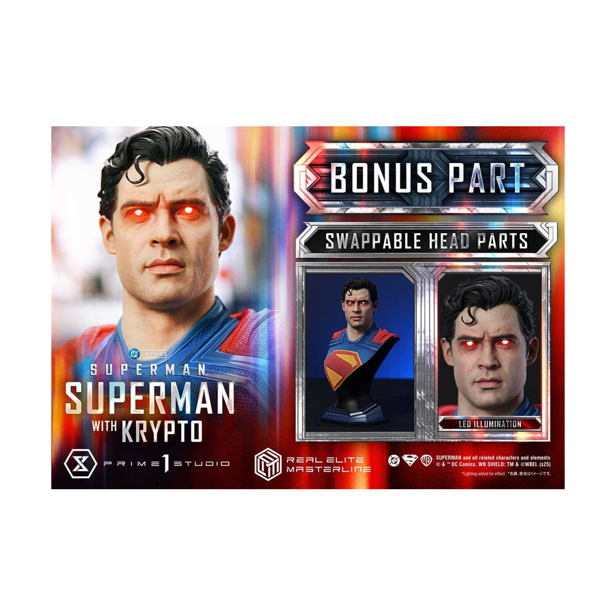 Prime 1 Studio - Superman mit Krypto Bonus Version - Real Elite Masterline Serie 1/3