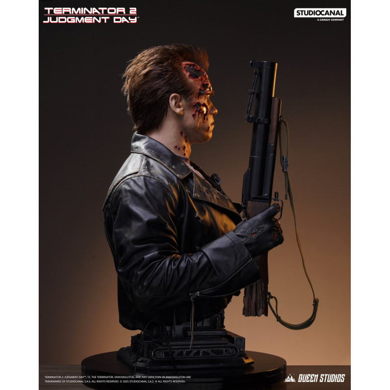 Queen Studios - T-800 Schlacht beschädigt Life-Size-Büste - The Terminator 2