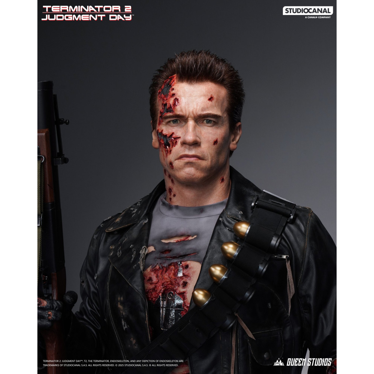 Queen Studios - T-800 Schlacht beschädigt Life-Size-Büste - The Terminator 2