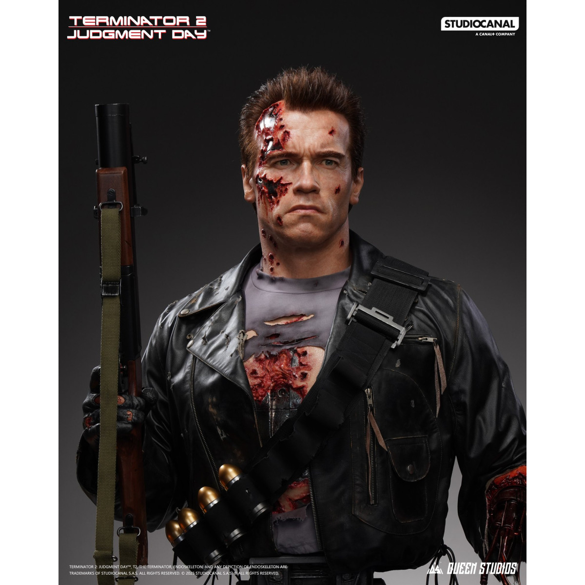 Queen Studios - T-800 Schlacht beschädigt Life-Size-Büste - The Terminator 2