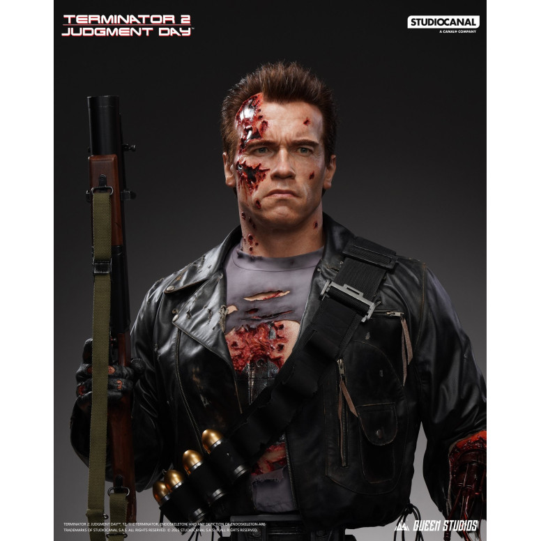Queen Studios - T-800 Schlacht beschädigt Life-Size-Büste - The Terminator 2