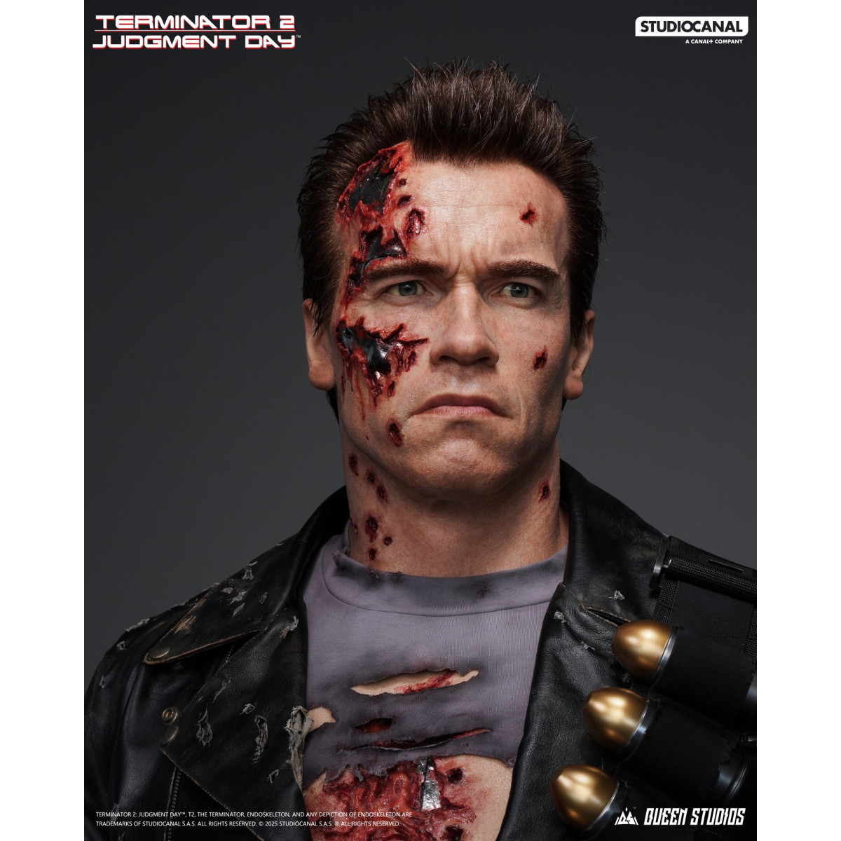 Queen Studios - T-800 Schlacht beschädigt Life-Size-Büste - The Terminator 2