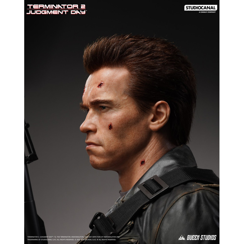 Queen Studios - T-800 Schlacht beschädigt Life-Size-Büste - The Terminator 2