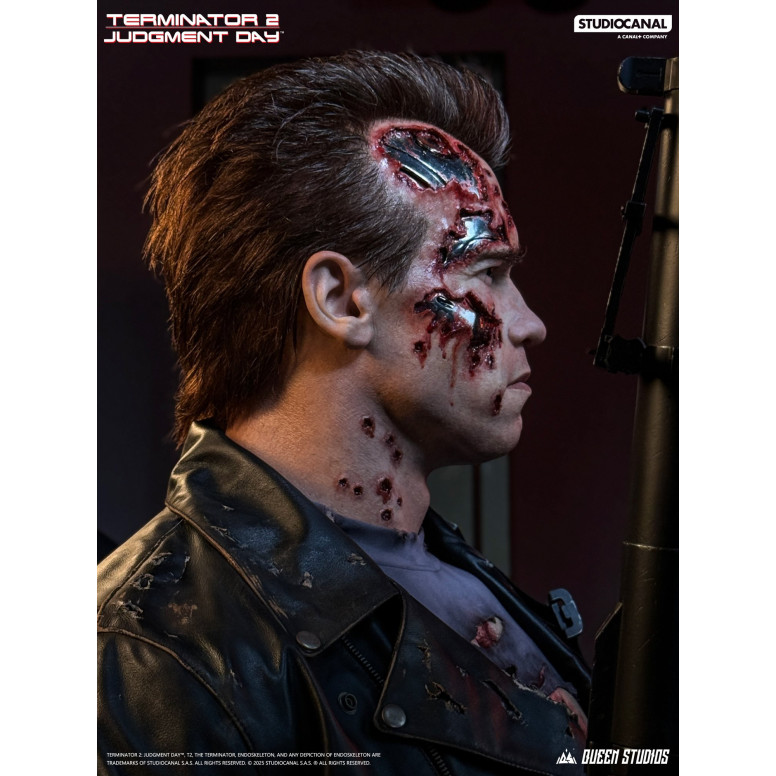Queen Studios - T-800 Schlacht beschädigt Life-Size-Büste - The Terminator 2