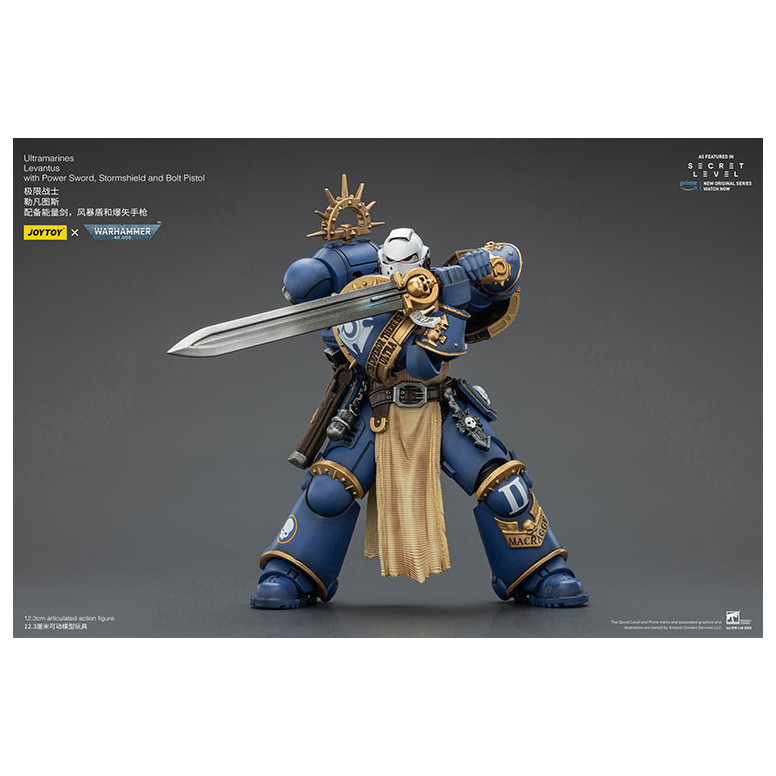 JoyToy - Secret Level - Ultramarines Levantus with Power Sword, Stormshield and Bolt Pistol 1/18 - Warhammer 40000
