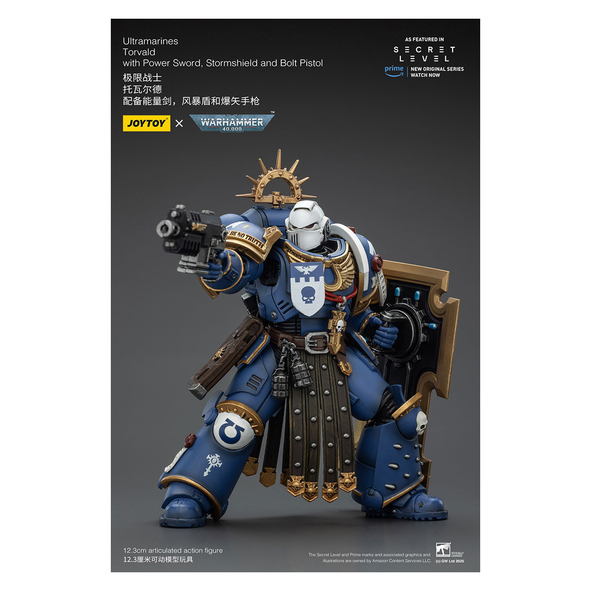 JoyToy - Secret Level - Ultramarines Torvald with Power Sword, Stormshield and Bolt Pistol 1/18 - Warhammer 40000
