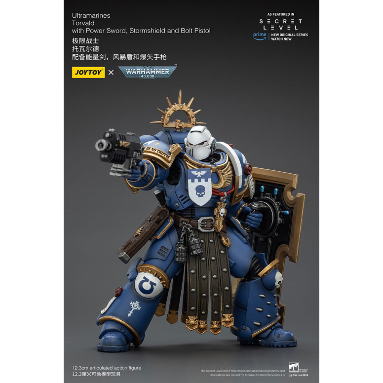 JoyToy - Secret Level - Ultramarines Torvald with Power Sword, Stormshield and Bolt Pistol 1/18 - Warhammer 40000