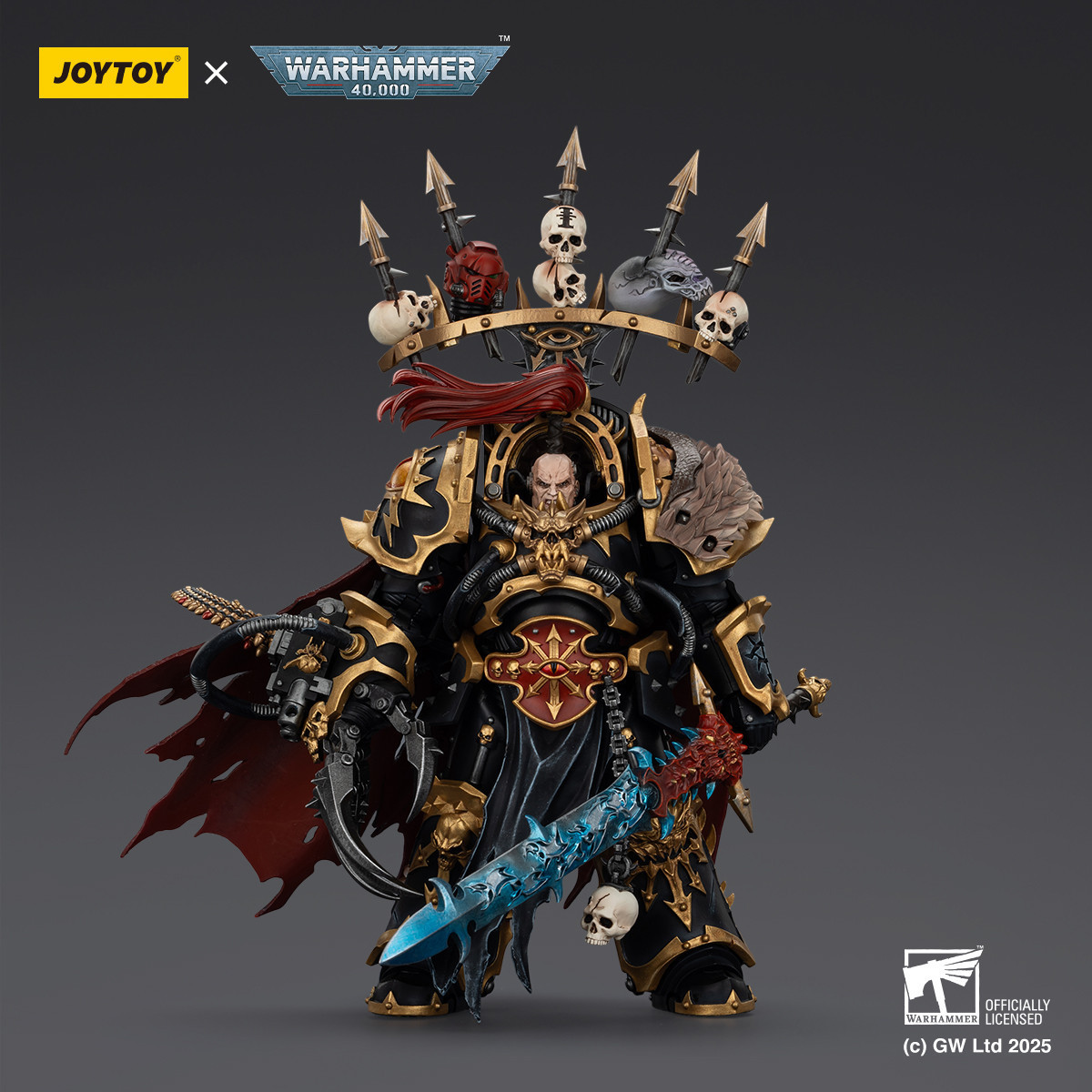 JoyToy Chaos Space Marines - Black Legion - Abaddon the Despoiler with Drach'nyen and the Talon of Horus - 1/18 - Warhammer 40K