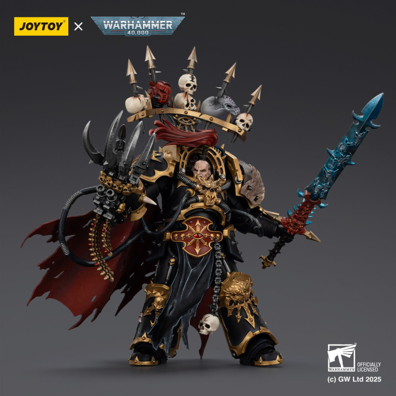 JoyToy Chaos Space Marines - Black Legion - Abaddon the Despoiler with Drach'nyen and the Talon of Horus - 1/18 - Warhammer 40K