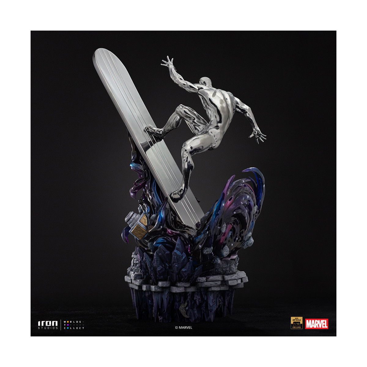Iron Studios Marvel - Silver Surfer Deluxe Art Scale 1/10 - Infinity Gauntlet Diorama