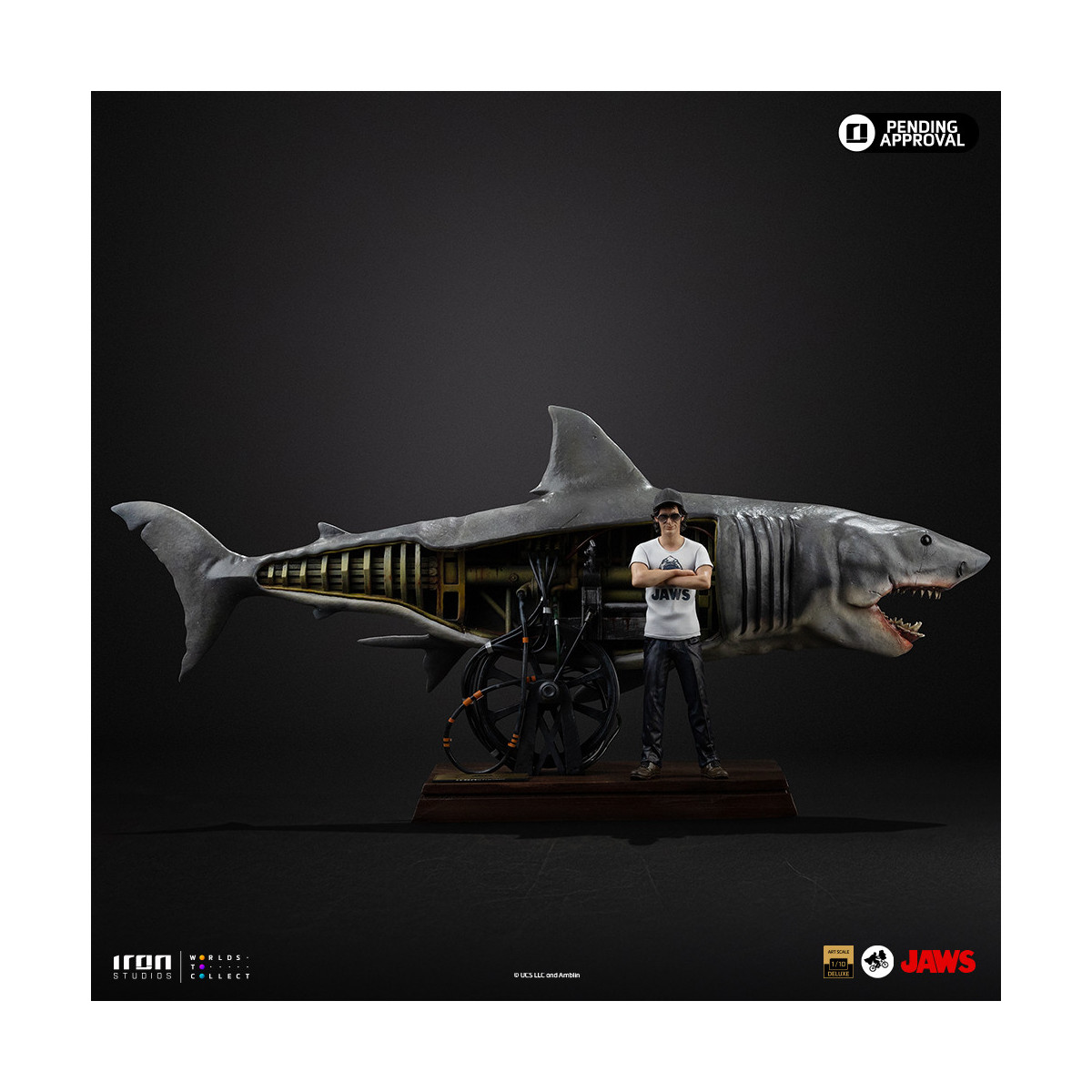 Iron Studios - JAWS - Steven Spielberg (Jaws 50th Anniversary) Deluxe Art Scale1/10 - Der weiße Hai
