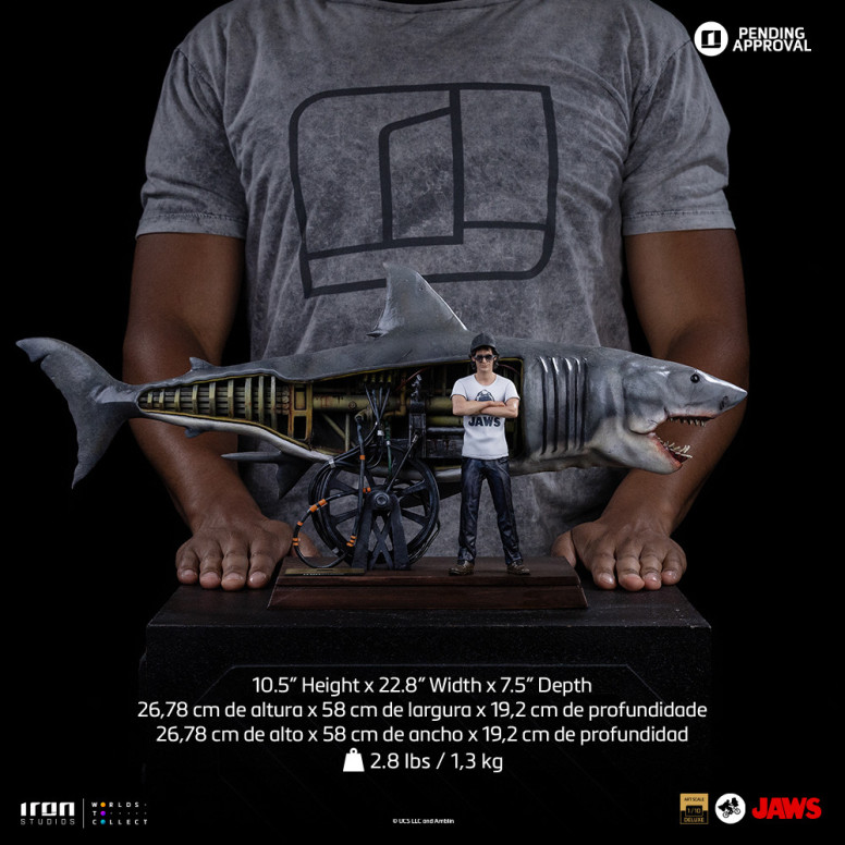 Iron Studios - JAWS - Steven Spielberg (Jaws 50th Anniversary) Deluxe Art Scale1/10 - Der weiße Hai