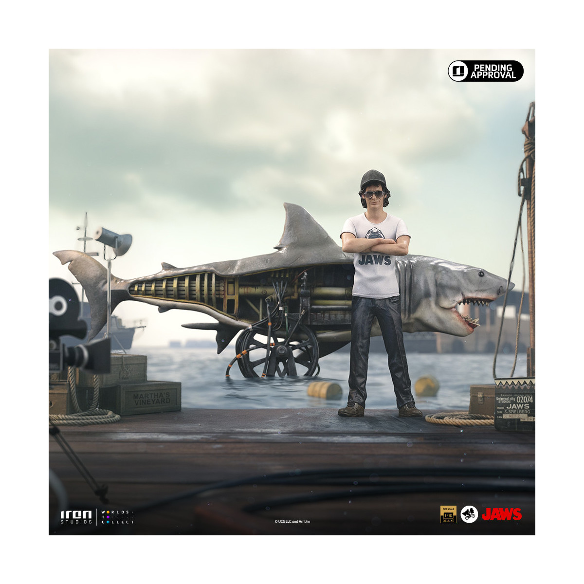 Iron Studios - JAWS - Steven Spielberg (Jaws 50th Anniversary) Deluxe Art Scale1/10 - Der weiße Hai