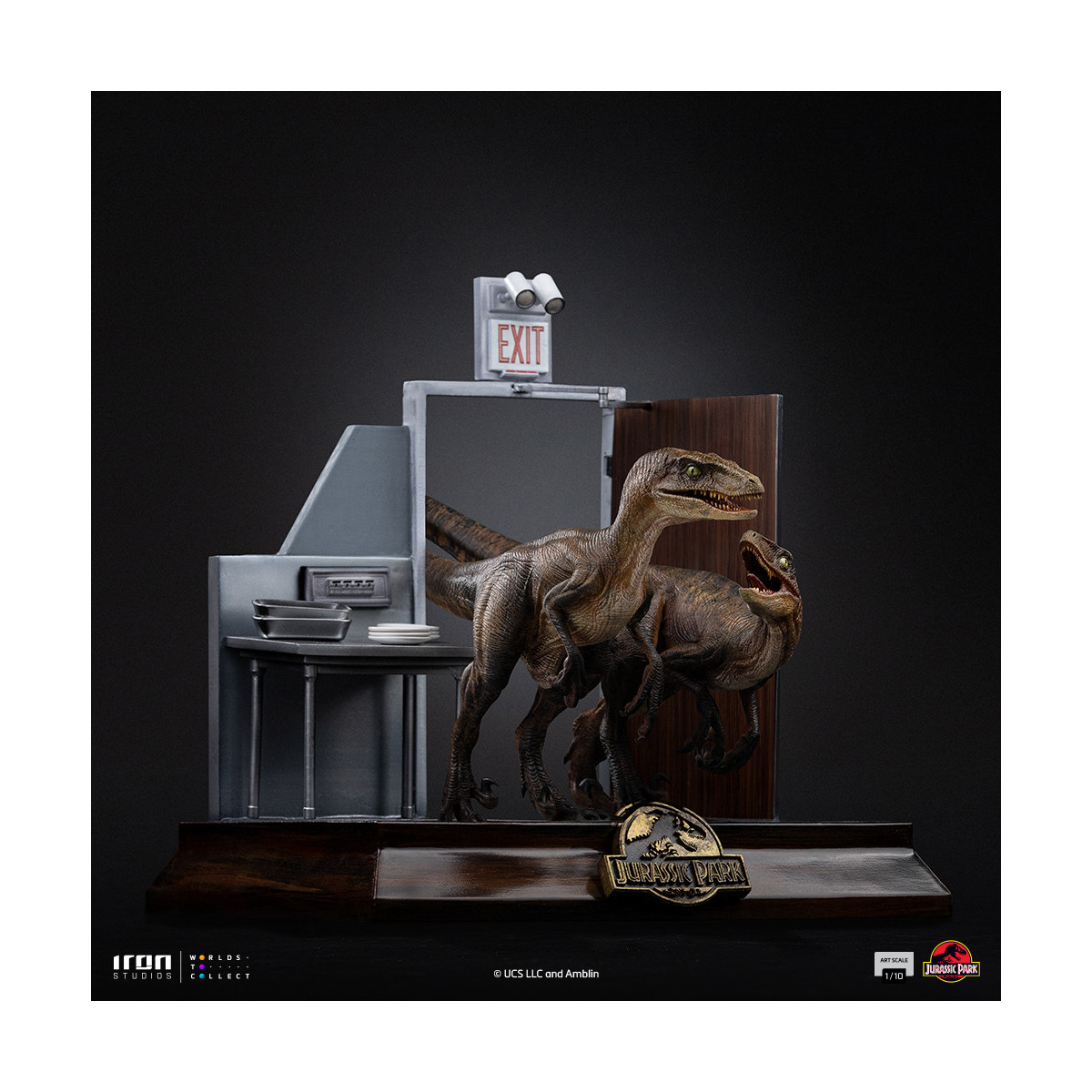 Iron Studios - Raptors at the kitchen's door - Jurassic Park 1/10 Bds Art Scale