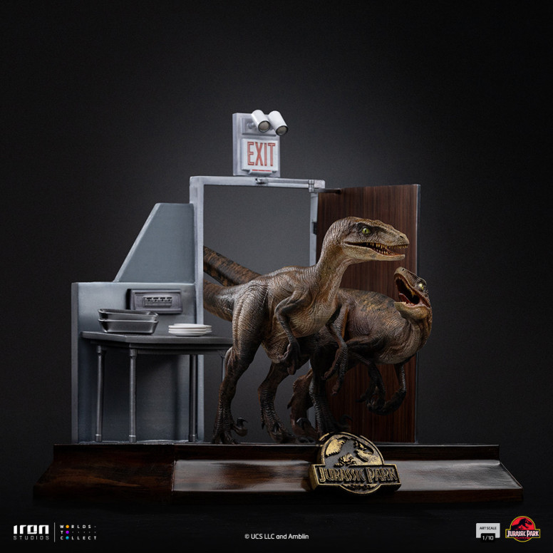 Iron Studios - Raptors at the kitchen's door - Jurassic Park 1/10 Bds Art Scale
