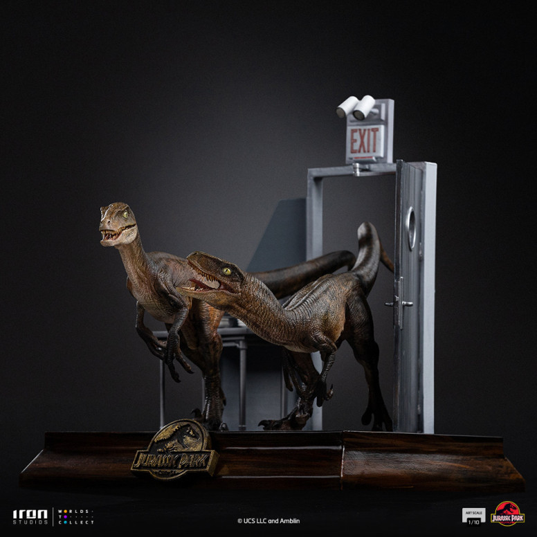 Iron Studios - Raptors at the kitchen's door - Jurassic Park 1/10 Bds Art Scale