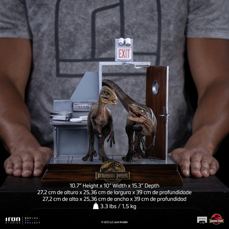 Iron Studios - Raptors at the kitchen's door - Jurassic Park 1/10 Bds Art Scale