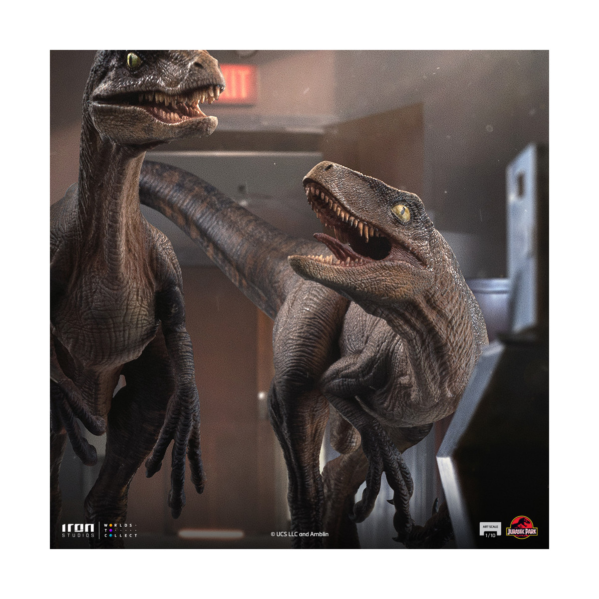 Iron Studios - Raptors at the kitchen's door - Jurassic Park 1/10 Bds Art Scale