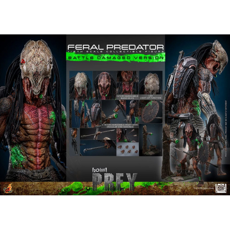 Hot Toys - Feral Predator (Battle Damaged Version) MMS 1/6 - Prey