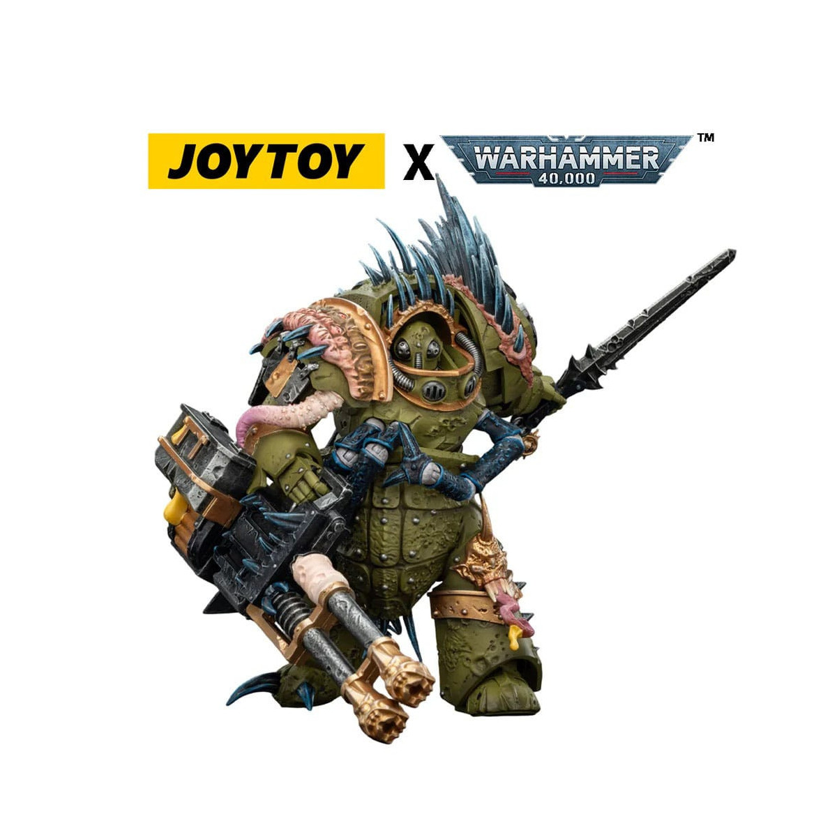 Joytoy - Death Guard - Blightlord Terminator 1 with Reaper Autocannon and Bubotic Blades 1/18 - Warhammer 40k