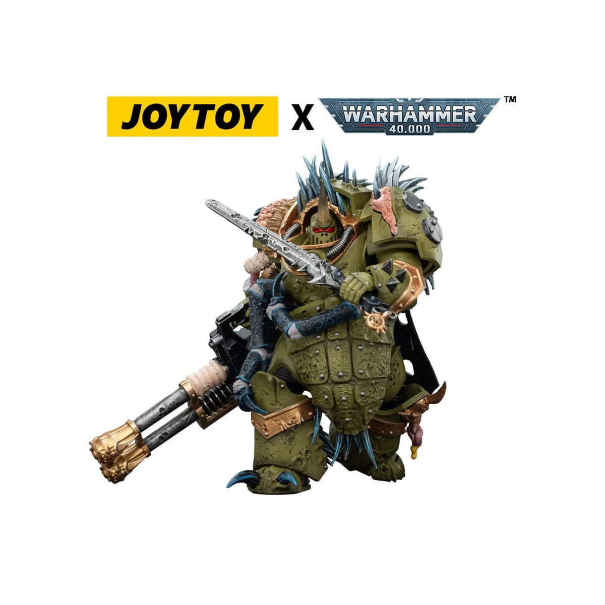 Joytoy - Death Guard - Blightlord Terminator 1 with Reaper Autocannon and Bubotic Blades 1/18 - Warhammer 40k