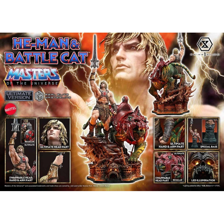 Prime 1 Studio - Masters of the Universe - He-Man & Battle Cat Ultimate Bonus Version - Real Elite Masterline Series 1/4